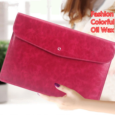 Cool red leather bag case for 12 inch macbook mb1202