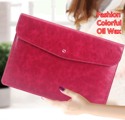 Cool Red Leather Bag Case For 12 Inch Macbook MB1202