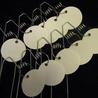 10 White Blank Vinyl Circle Labels and Hangers for your Garden, Plants, or Gifts - Thumbnail 1