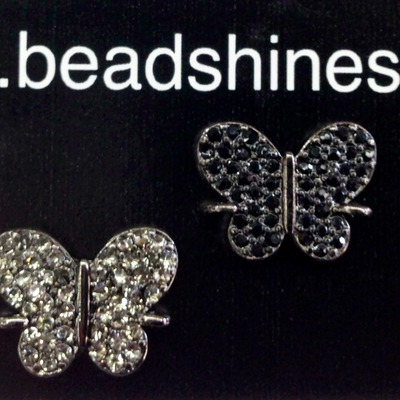 Butterfly. micro cz connector/charm 15mm x 12mm