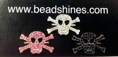 Skull. Micro CZ connector/charm 20mm x 13mm