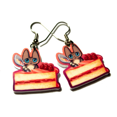 Le cake cat earrings