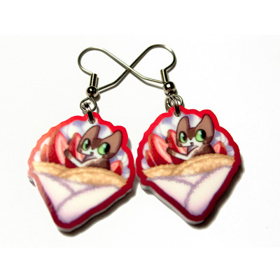 Le crepe cat earrings