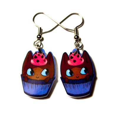 "choco" cupcat earrings