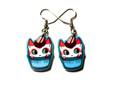 "Berri"  Cupcat Earrings