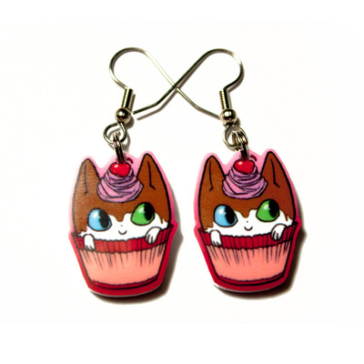 "cherri" cupcat earrings