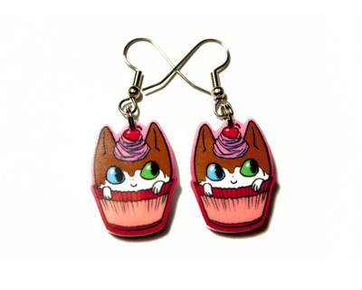 "Cherri" Cupcat Earrings
