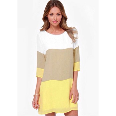 Casual color block dress