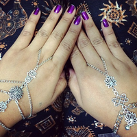 Namaste Hamsa Handchain in Silver - Thumbnail 1