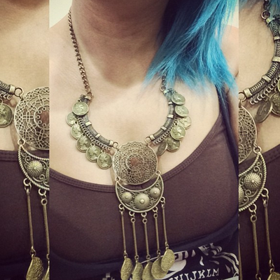 Medallion statement necklace
