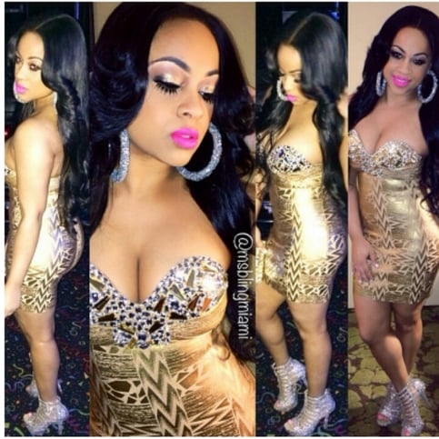 Diamond Princess Gold Bandage Dress