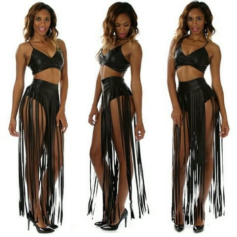 Fringe Maxi Skirt