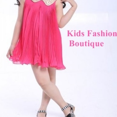 Girls lovely hot pink summer dress