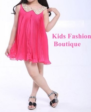 Girls Lovely Hot Pink Summer Dress