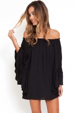 Blk Oversized Shirt/MIni Dress