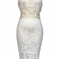 Cool Out White Lace Dress - Thumbnail 2