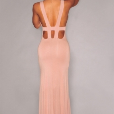 Low back peach maxi