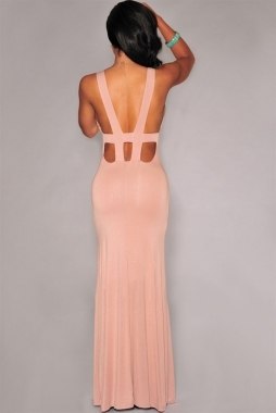 Low Back Peach Maxi