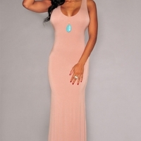 Low Back Peach Maxi - Thumbnail 1
