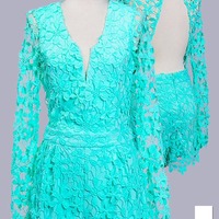 Mint Lace Romper - Thumbnail 1