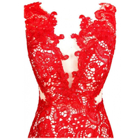 lace prom dress, red prom dress, long prom dress,  mermaid prom dress, sexy prom dress, prom dresses 2018, BD14501 - Thumbnail 1