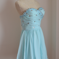 Lovely Light bridesmaid dress, Blue bridesmaid dress, Chiffon bridesmaid dress, Short bridesmaid dress, Prom Dresses 2015 ,15041501 - Thumbnail 2