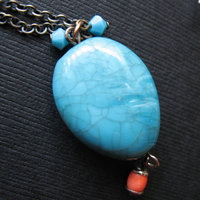 Turquoise Stone Necklace Summer Jewelry For Women. - Thumbnail 1