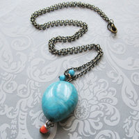 Turquoise Stone Necklace Summer Jewelry For Women. - Thumbnail 2