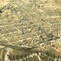 Fort Wayne, Indiana in 1868 - Bird's Eye View Map, Aerial Map, Panorama, Vintage map, Antique map, Reproduction, Giclée, Fine Art, Wall Art - Thumbnail 4