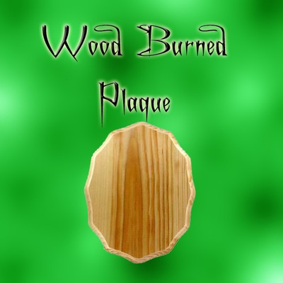 Wood burned plaque commission