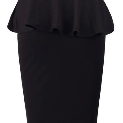 Black peplum skirt
