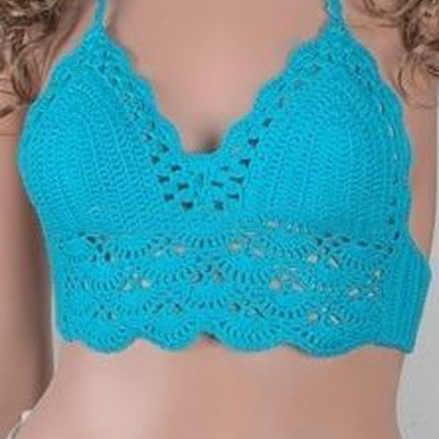 Crochet top blue - Thumbnail 4