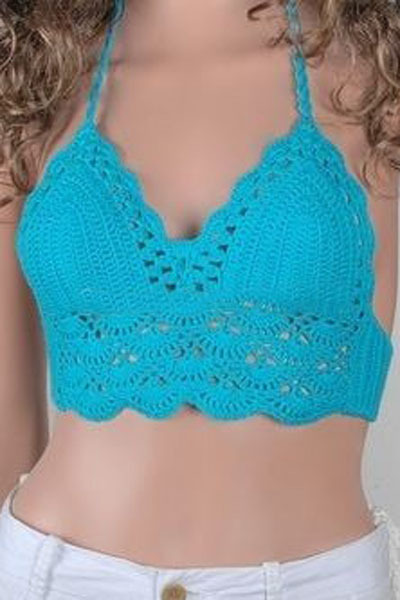 Crochet Top Blue