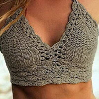 Crochet top khaki - Thumbnail 5