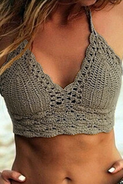 Crochet Top Khaki