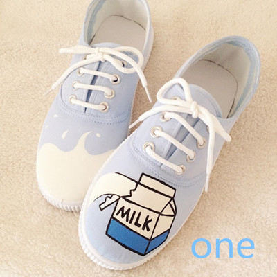 Harajuku milk cartons painted shoes