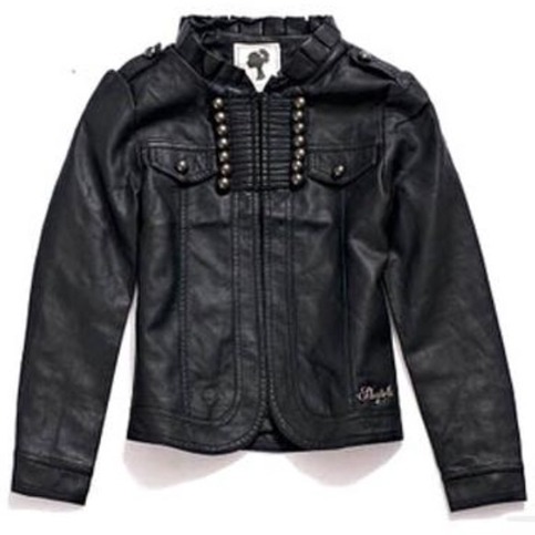 Girls Military Leather Jacket