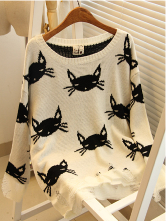 Cats Face Pullover