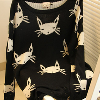Cats Face Pullover - Thumbnail 1