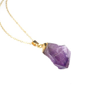 Raw Amethyst Point Necklace - Thumbnail 1