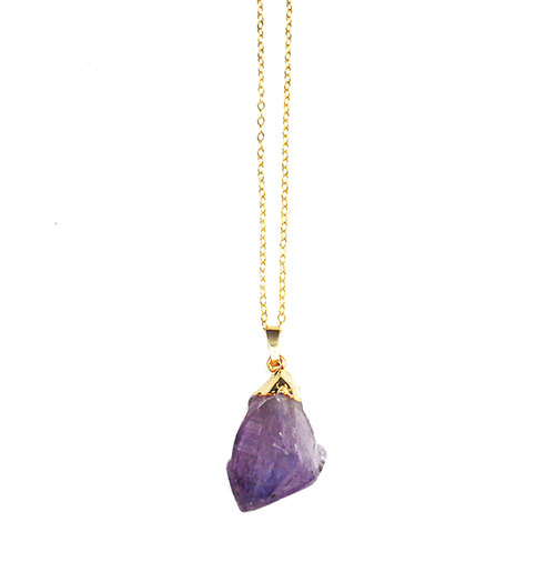 Raw Amethyst Point Necklace