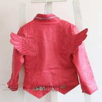 KIDS WINGED MOTORCYCLE JACKET (pink & black) - Thumbnail 3