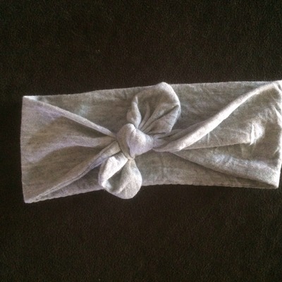 Grey tie knot headwrap
