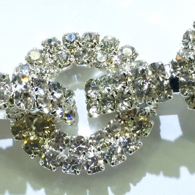 Round pavè crystal chain link trim 