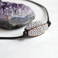 Cord Necklace, Long Cord Necklace with Bead, Unisex Necklace, Layering Cord Necklace, Bohemian Style Necklace - Thumbnail 4