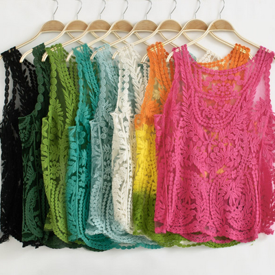 Lace sleeveless crochet top