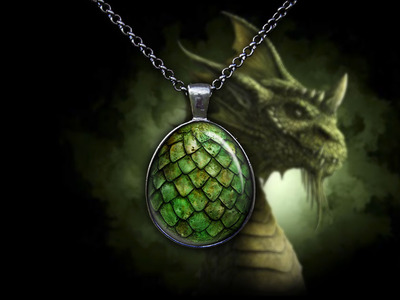 Green Game of Thrones Dragon Egg Pendant Necklace