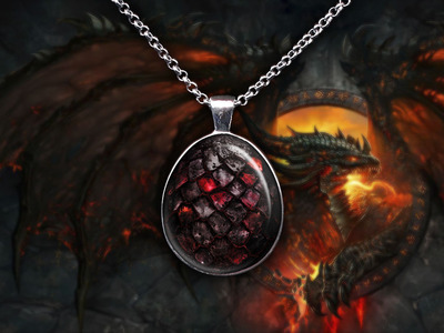 Black Dragon Egg Pendant Necklace Game of Thrones Jewelry