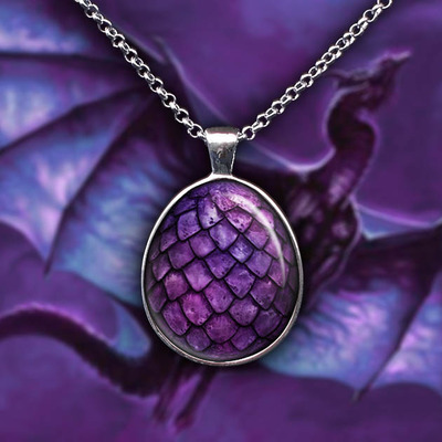 Purple dragon egg pendant necklace game of thrones jewelry