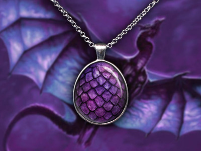 Purple Dragon Egg Pendant Necklace Game of Thrones Jewelry